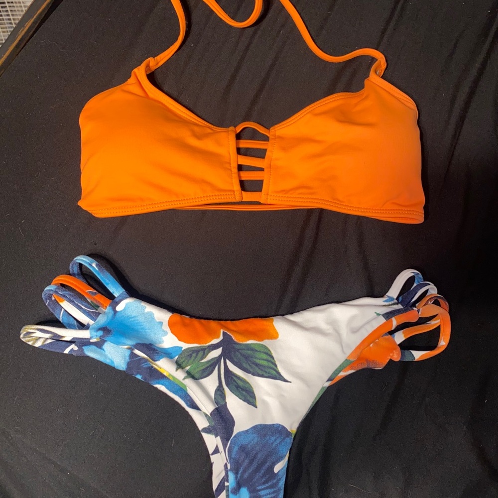 Large Orange Midori bikini top